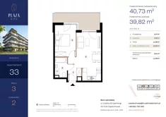 Mieszkanie, 40,73 m², 2 pokoje, piętro 3, oferta nr B6M33