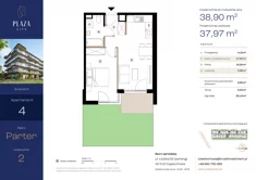 Mieszkanie, 38,90 m², 2 pokoje, parter, oferta nr B6M4