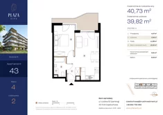 Mieszkanie, 40,73 m², 2 pokoje, piętro 4, oferta nr B6M43