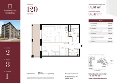 Mieszkanie, 39,51 m², 2 pokoje, piętro 3, oferta nr Budynek 1 Mieszkanie 129