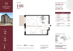 Mieszkanie, 38,89 m², 2 pokoje, piętro 5, oferta nr Budynek 1 Mieszkanie 146