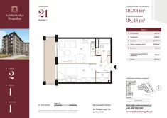 Mieszkanie, 39,53 m², 2 pokoje, piętro 1, oferta nr Budynek 1 Mieszkanie 21