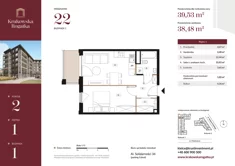 Mieszkanie, 39,53 m², 2 pokoje, piętro 1, oferta nr Budynek 1 Mieszkanie 22