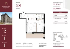 Mieszkanie, 33,47 m², 2 pokoje, piętro 1, oferta nr Budynek 1 Mieszkanie 28