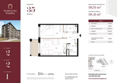 Mieszkanie, 39,51 m², 2 pokoje, piętro 2, oferta nr Budynek 1 Mieszkanie 35