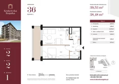 Mieszkanie, 39,53 m², 2 pokoje, piętro 2, oferta nr Budynek 1 Mieszkanie 36