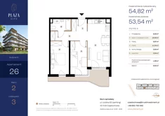 Mieszkanie, 54,82 m², 3 pokoje, piętro 2, oferta nr B6M26
