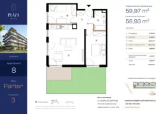 Mieszkanie, 59,97 m², 3 pokoje, parter, oferta nr B6M8