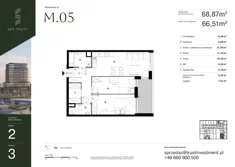 Mieszkanie, 68,87 m², 3 pokoje, piętro 2, oferta nr 1/5