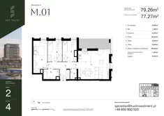 Mieszkanie, 79,26 m², 4 pokoje, piętro 2, oferta nr 1/1