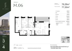 Mieszkanie, 79,29 m², 4 pokoje, piętro 3, oferta nr 1/6