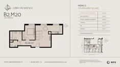 Mieszkanie, 52,44 m², 2 pokoje, piętro 2, oferta nr B2.M20