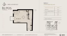 Mieszkanie, 47,21 m², 2 pokoje, piętro 3, oferta nr B2.M25