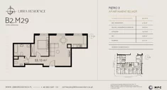 Mieszkanie, 53,10 m², 2 pokoje, piętro 3, oferta nr B2.M29
