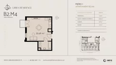 Mieszkanie, 33,69 m², 1 pokój, piętro 1, oferta nr B2.M4