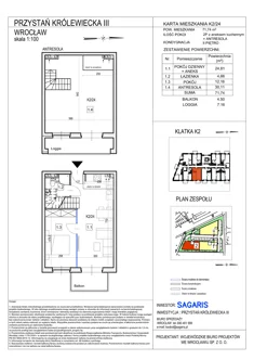 Apartament, 71,74 m², 2 pokoje, piętro 2, oferta nr K2/24