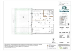 Mieszkanie, 38,32 m², 2 pokoje, parter, oferta nr G1-7