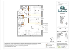 Mieszkanie, 55,42 m², 3 pokoje, piętro 1, oferta nr H1-13