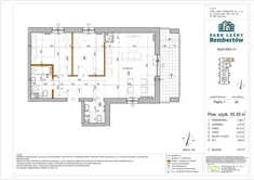Mieszkanie, 55,55 m², 3 pokoje, piętro 1, oferta nr H1-20