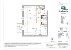 Mieszkanie, 55,42 m², 3 pokoje, piętro 3, oferta nr H1-38
