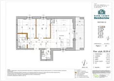 Mieszkanie, 55,55 m², 3 pokoje, piętro 1, oferta nr H2-21