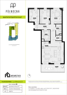 Mieszkanie, 103,97 m², 4 pokoje, piętro 2, oferta nr B1/11