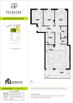Mieszkanie, 104,03 m², 4 pokoje, piętro 6, oferta nr B1/36