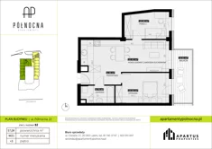 Mieszkanie, 57,04 m², 3 pokoje, piętro 3, oferta nr B2/21