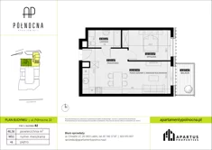 Mieszkanie, 46,56 m², 2 pokoje, piętro 6, oferta nr B2/51