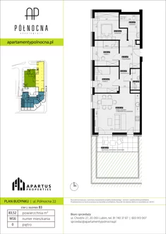 Mieszkanie, 83,52 m², 4 pokoje, parter, oferta nr B3/16