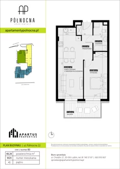 Mieszkanie, 48,28 m², 2 pokoje, piętro 1, oferta nr B3/24