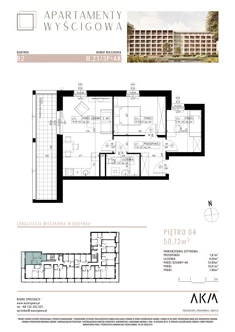 Mieszkanie, 50,72 m², 3 pokoje, piętro 4, oferta nr B2.M21