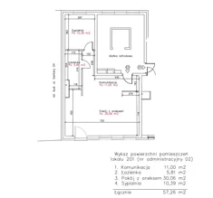 Mieszkanie, 57,26 m², 2 pokoje, piętro 1, oferta nr 2