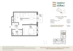 Mieszkanie, 43,59 m², 2 pokoje, piętro 1, oferta nr OPM7/1/M5C