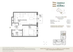 Mieszkanie, 43,59 m², 2 pokoje, piętro 2, oferta nr OPM7/2/M8C