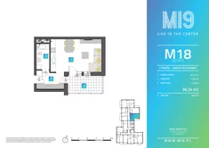 Mieszkanie, 36,24 m², 2 pokoje, piętro 2, oferta nr M18