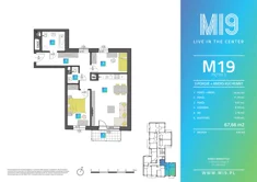 Mieszkanie, 67,66 m², 3 pokoje, piętro 3, oferta nr M19