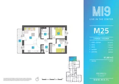Mieszkanie, 61,80 m², 3 pokoje, piętro 3, oferta nr M25