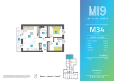 Mieszkanie, 61,90 m², 3 pokoje, piętro 4, oferta nr M34