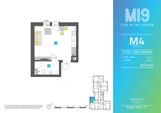 Mieszkanie, 26,21 m², 1 pokój, piętro 1, oferta nr M4