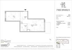 Mieszkanie, 40,61 m², 2 pokoje, piętro 7, oferta nr 45