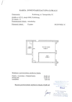 Mieszkanie, 43,68 m², 2 pokoje, piętro 2, oferta nr C15
