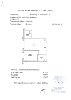Mieszkanie, 44,09 m², 2 pokoje, piętro 3, oferta nr C16