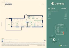 Mieszkanie, 75,08 m², 3 pokoje, piętro 1, oferta nr CV6-M-B6_M101