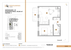 Mieszkanie, 39,90 m², 2 pokoje, piętro 1, oferta nr 10