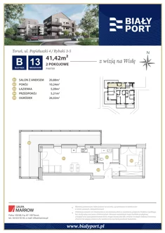 Mieszkanie, 41,42 m², 2 pokoje, parter, oferta nr 13