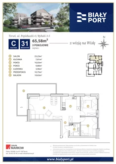 Mieszkanie, 65,58 m², 3 pokoje, piętro 1, oferta nr 31