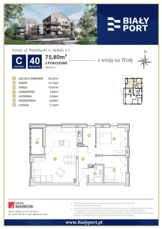 Mieszkanie, 75,80 m², 3 pokoje, piętro 4, oferta nr 40