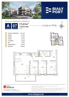 Mieszkanie, 77,07 m², 4 pokoje, piętro 1, oferta nr 7