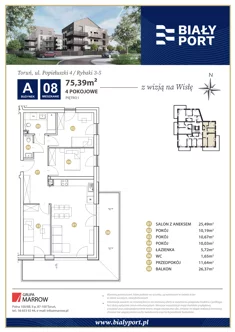 Mieszkanie, 75,39 m², 4 pokoje, piętro 1, oferta nr 8